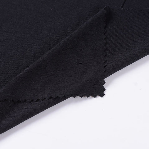 Viscose Stretch Jersey Knit Fabric, 210 gsm, 170 cm — Black