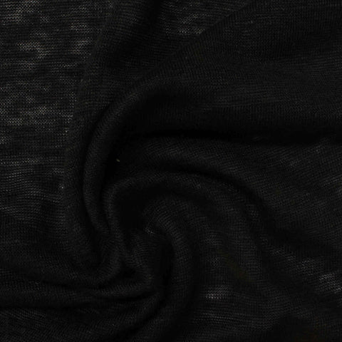 Black Marl Jersey Knit, Cotton, 125 gsm