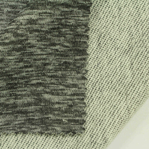 Grey Marl French Terry, Cotton-Poly, 305 gsm