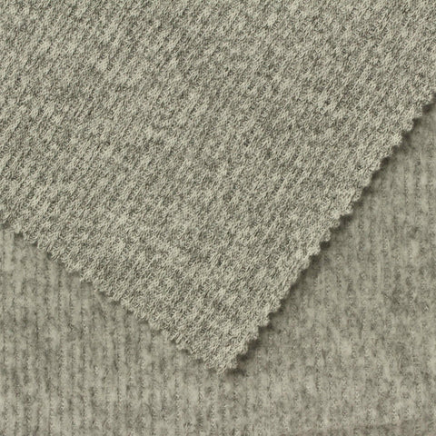 Grey Heather Rib Knit, Polyester, 230 gsm
