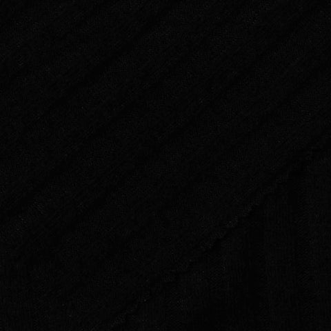 Viscose Polyester Stretch Rib Knit Fabric, 200 gsm, 160 cm — Black