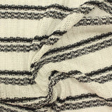 Black Horizontal-Stripe Rib Knit, Poly-Viscose — photo 3