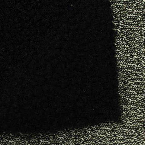 Polyester Acrylic Chunky Knit Fabric, 575 gsm, 160 cm — Black