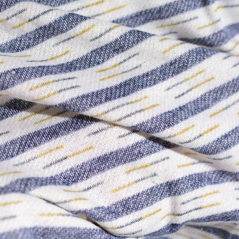 Blue Stripes French Terry, Poly-Cotton