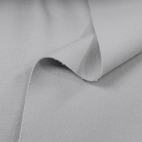 Polyester Viscose Stretch Ponte Knit Fabric, 320 gsm, 157 cm — Grey