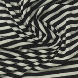 Black Horizontal-Stripe Rib Knit, Viscose-Poly — photo 3