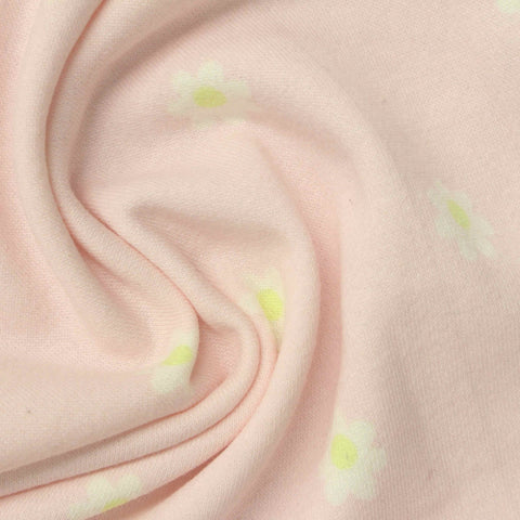 White Flowers French Terry, Cotton-Poly
