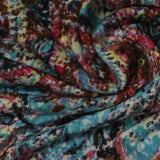 Teal Abstract Ponte Knit, Viscose-Nylon — photo 3