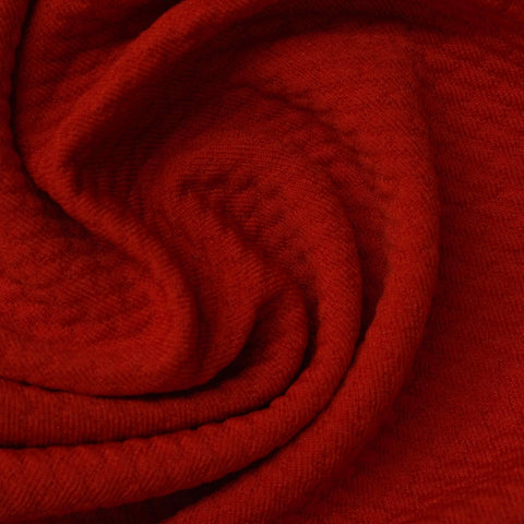 Jacquard Polyester Stretch Knit Fabric, 201 gsm — Red