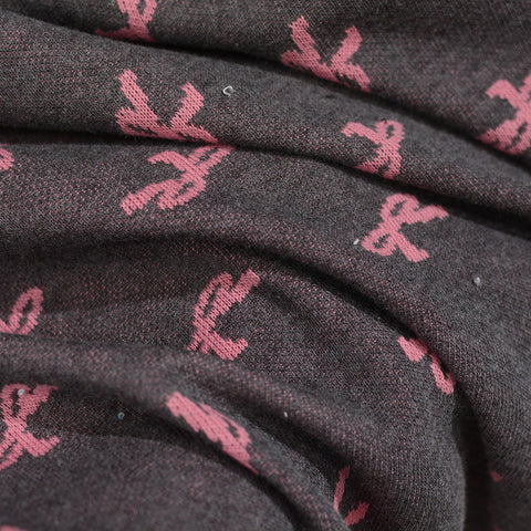 Jacquard Viscose Chunky Knit Fabric, 269 gsm, 170 cm — Purple