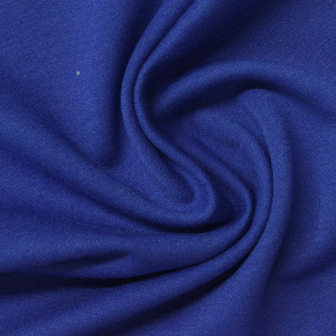Polyester Viscose Stretch French Terry Fabric, 200 gsm, 160 cm — Blue