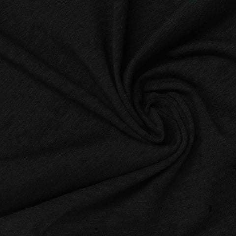 Jersey Knit Fabric, 160 gsm, 165 cm — Black