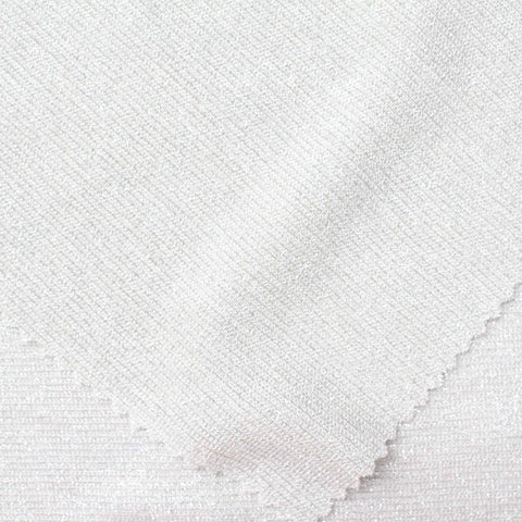 Viscose Metallic Knit Fabric, 150 gsm — White