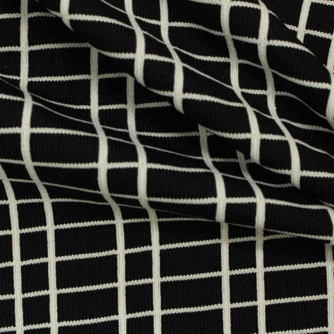 White Grid Interlock Knit, Nylon