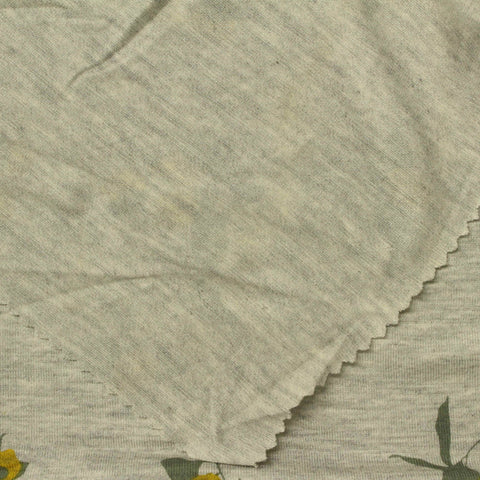 Yellow Leaves Jersey Knit, Viscose, 210 gsm