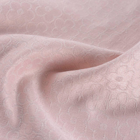 White Tone-on-Tone Floral Jacquard, Poly-Viscose