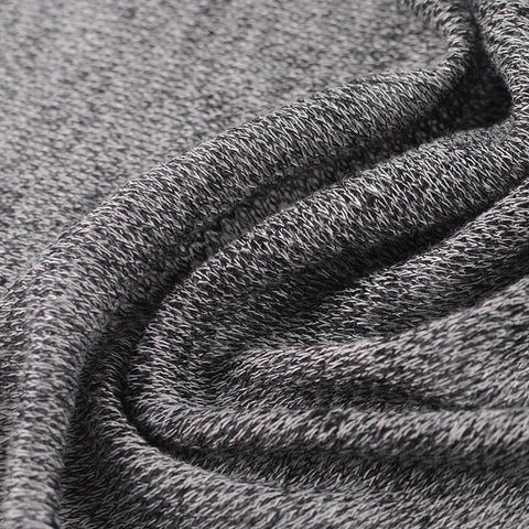 Heather Grey Marl Chunky Knit, Viscose-Poly, 137 gsm