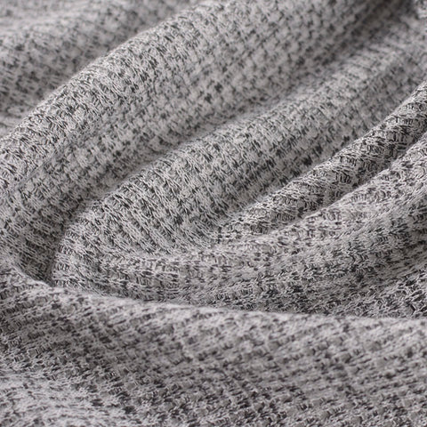 Dark Grey Marl Waffle Knit, Viscose-Poly, 169 gsm