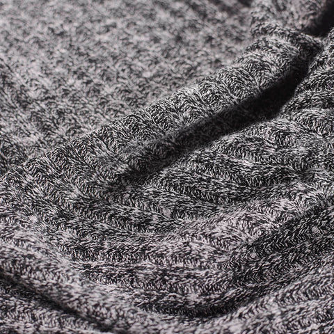 Black Marl Rib Knit, Poly-Viscose, 265 gsm