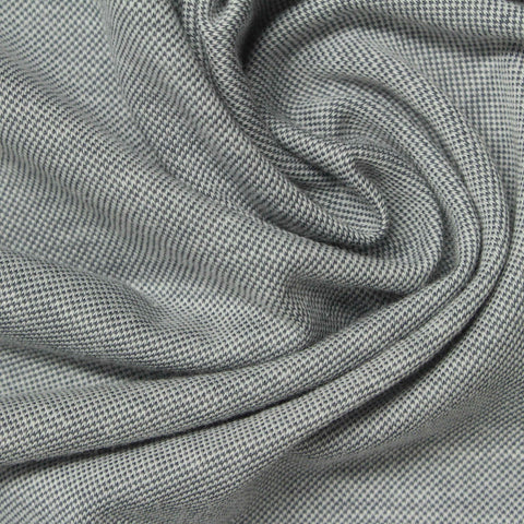 Dark Grey Heathered-Marl Piqué Knit, Cotton-Poly, 125 gsm