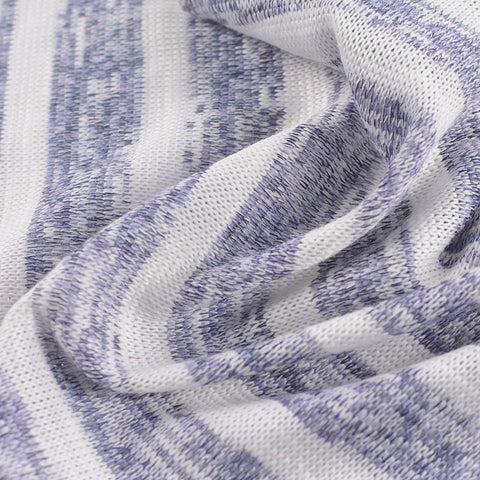 White Vertical-Stripe Knit, Poly-Cotton