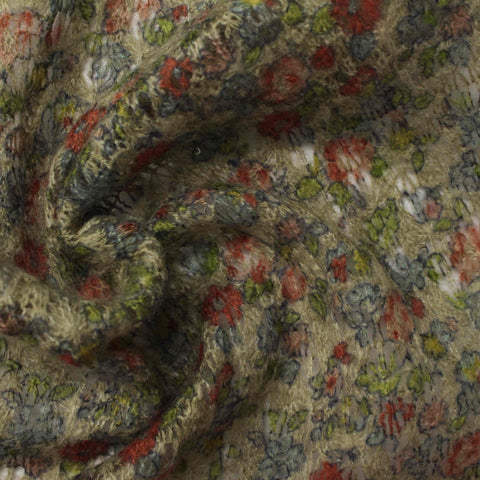 Red Fine-Floral Knit, Acrylic