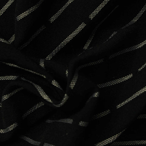 Black Horizontal-Stripe Jacquard, Viscose-Nylon, 200 gsm
