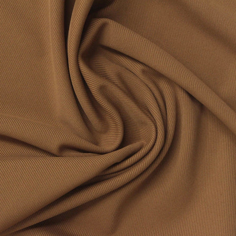 Warm Brown Ribbed Rib Knit, Polyester