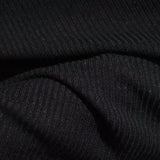 Polyester Viscose Rib Knit Fabric, 130 gsm, 170 cm — Black — photo 3