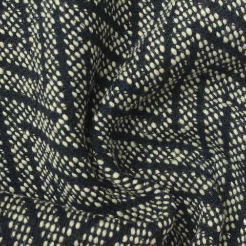 Navy Zigzag Chunky Knit, Cotton-Poly