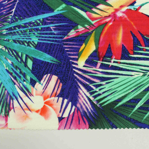 Green Tropical-Leaf Jersey Knit