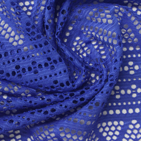 Blue Geometric Jacquard, Polyester, 160 gsm