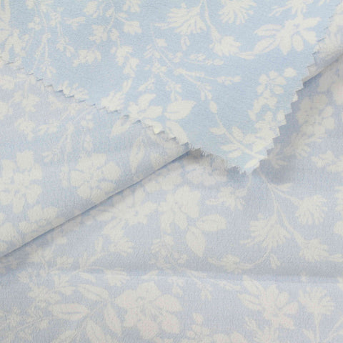 Blue Floral Woven, Viscose, 127 gsm