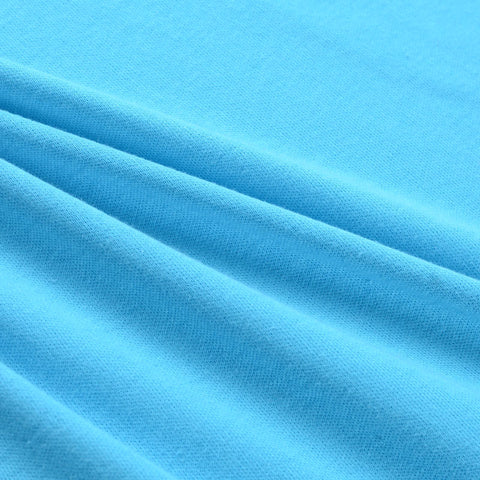 100% Cotton Interlock Knit Fabric, 148 gsm, 150 cm — Blue
