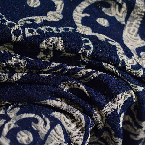 Off-White Floral Jacquard, Polyester, 240 gsm