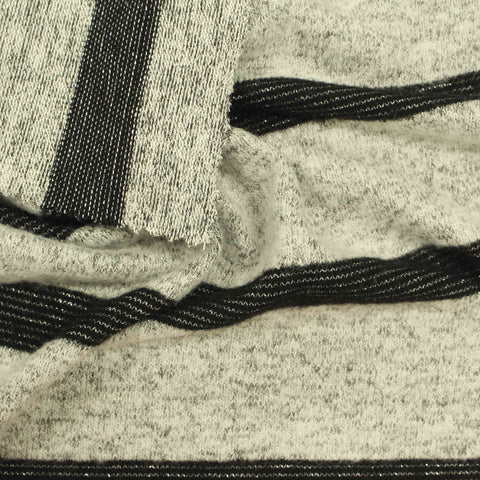 Black Stripes Chunky Knit, Viscose-Poly, 205 gsm