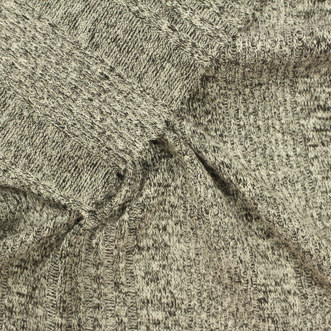 Dark Grey Marl Rib Knit, Viscose-Poly, 212 gsm