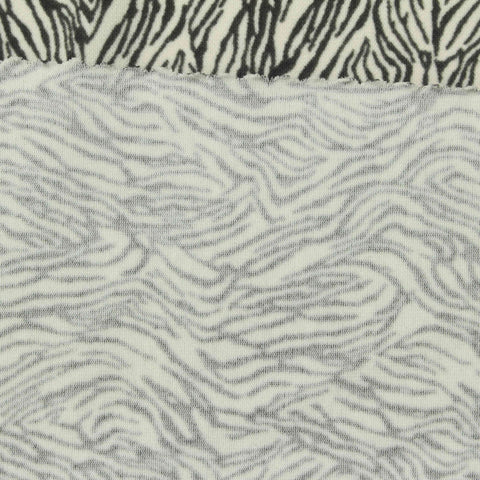 Black Zebra Jersey Knit, Viscose, 210 gsm