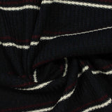White Stripes Rib Knit, Viscose-Poly — photo 3