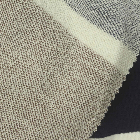 Yarn-Dyed Cotton Polyester French Terry Fabric, 320 gsm, 175 cm