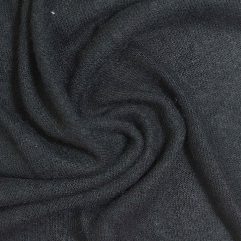 Viscose Polyester Stretch Chunky Knit Fabric, 220 gsm, 150 cm — Black