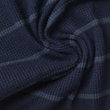 Striped Polyester Stretch Waffle Knit Fabric, 230 gsm, 140 cm — Navy — photo 3