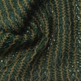 Dark Green Vertical-Stripe Warp Knit, Poly-Cotton — photo 3