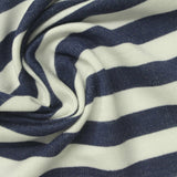 Navy Horizontal-Stripe French Terry, Viscose-Poly — photo 3