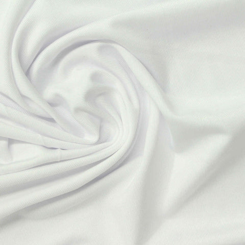 Polyester Stretch Milk Silk Knit Fabric, 155 gsm, 160 cm — White