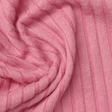 Brushed Polyester Stretch Rib Knit Fabric, 245 gsm — Pink — photo 3