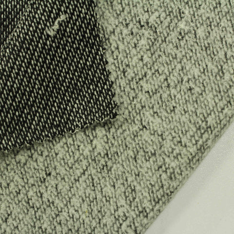 Black Marl French Terry, Poly-Cotton, 235 gsm