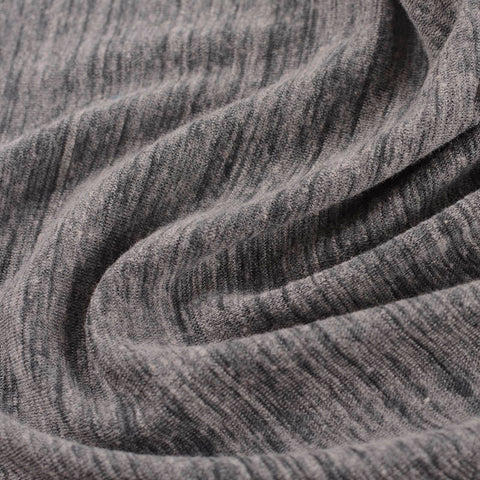 Grey Marl Rib Knit, Poly-Cotton, 233 gsm