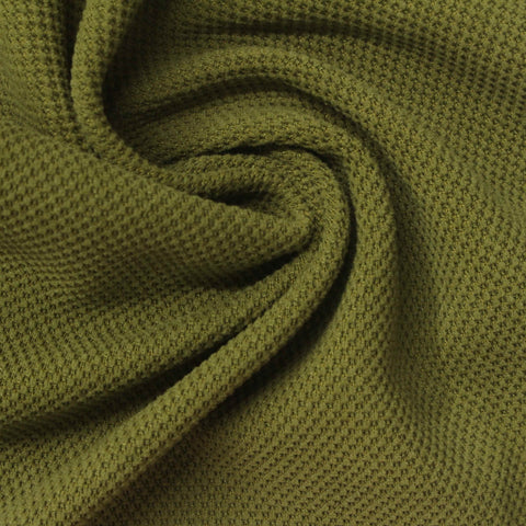 Olive Textured Piqué Knit