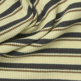 Cream Horizontal-Stripe Waffle Knit, Cotton — photo 3
